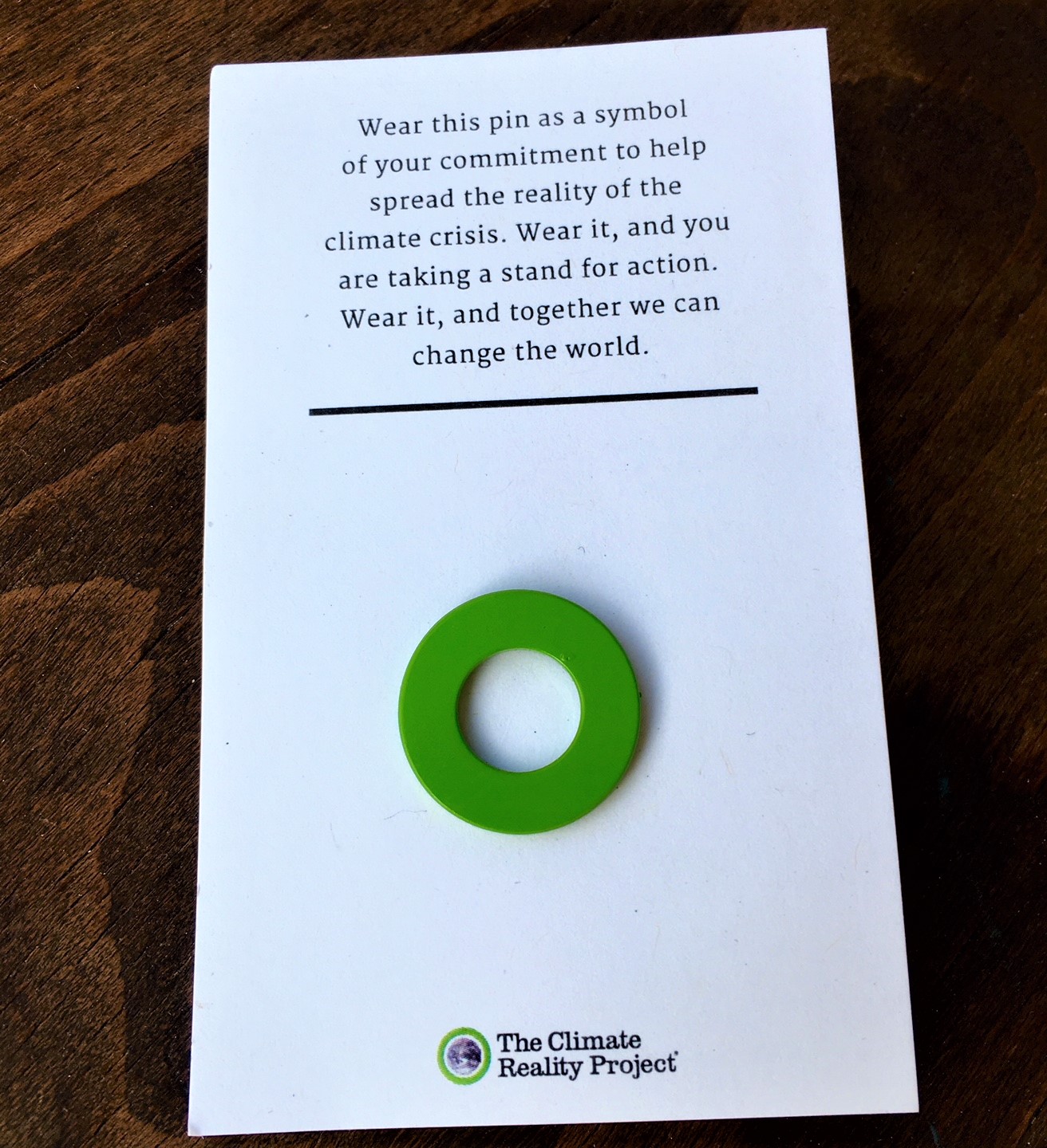 Beth's Climate Reality Leader Pin